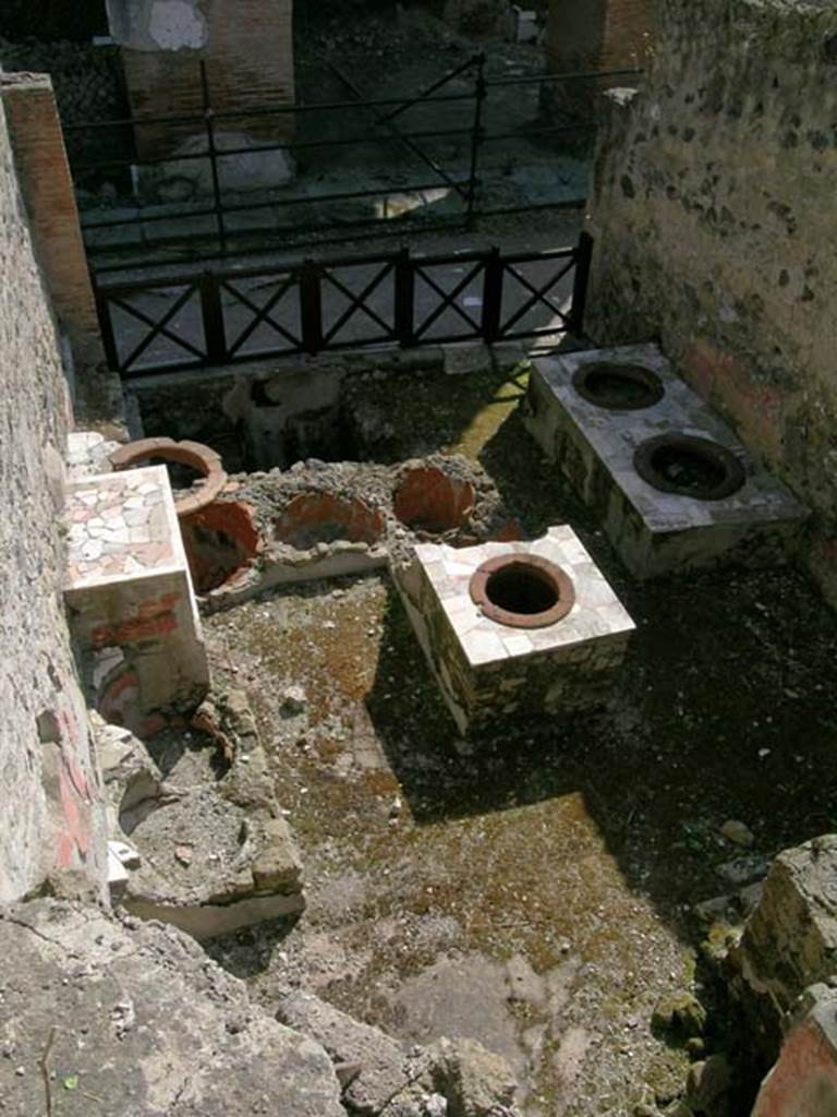 VI.19, Herculaneum. May 2004. General view, looking north and down from rear of bar-room.
Photo courtesy of Nicolas Monteix.